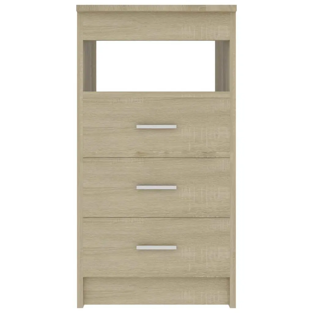 Drawer Cabinet Storage Furniture 3 Drawers Open Shelf 40 x 50 x 76 cm Brown Engineered Wood