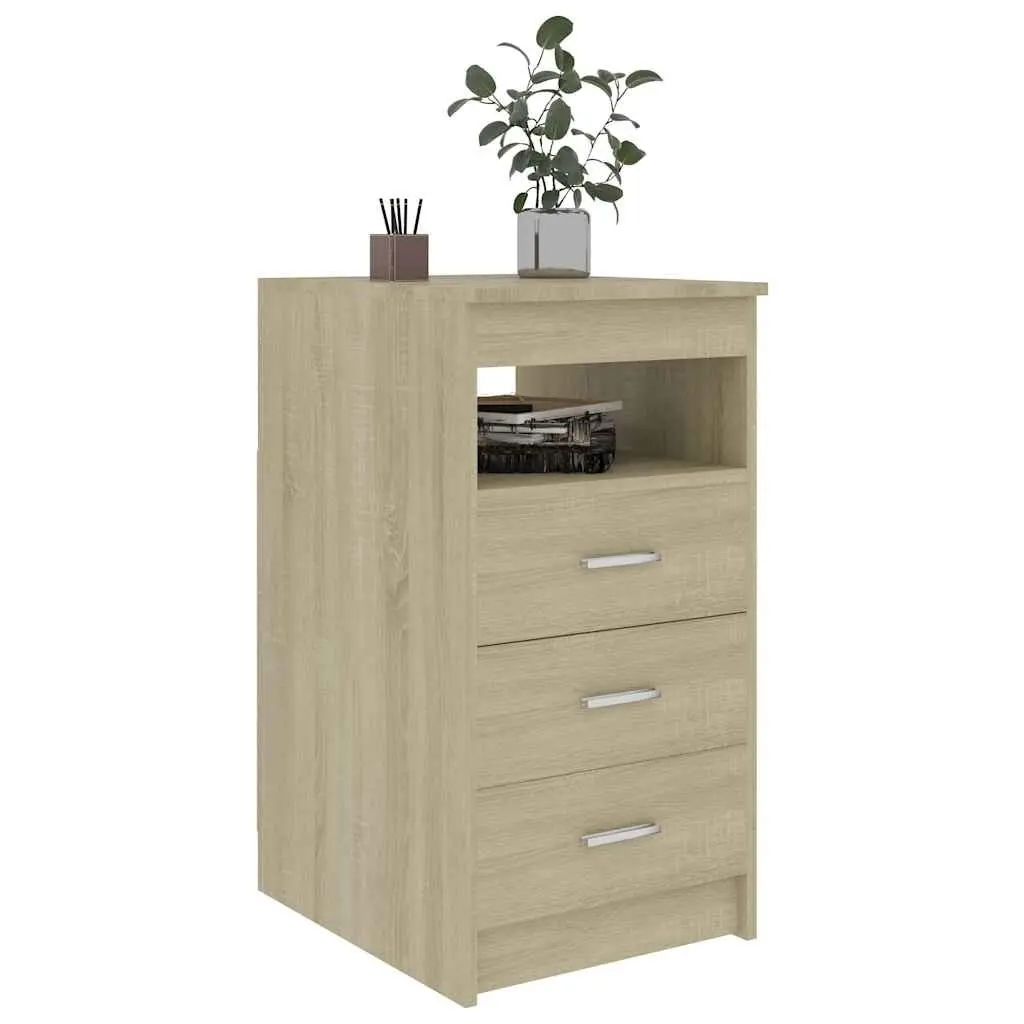 Drawer Cabinet Storage Furniture 3 Drawers Open Shelf 40 x 50 x 76 cm Brown Engineered Wood
