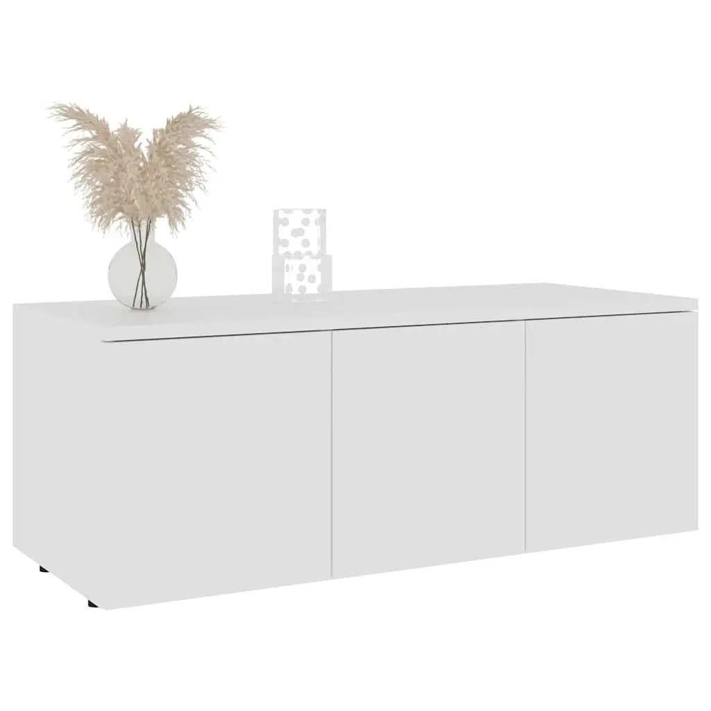 TV Cabinet Storage Unit 80x34x30 cm White with 3 Drawers for Living Room