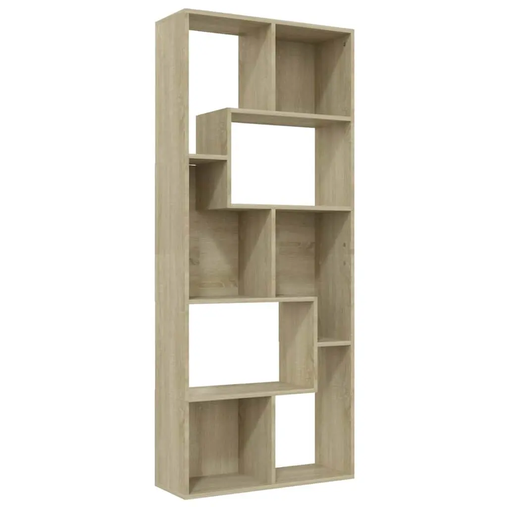 Book Cabinet Storage Unit Engineered Wood 67L x 24W x 161H cm Brown Sonoma Oak
