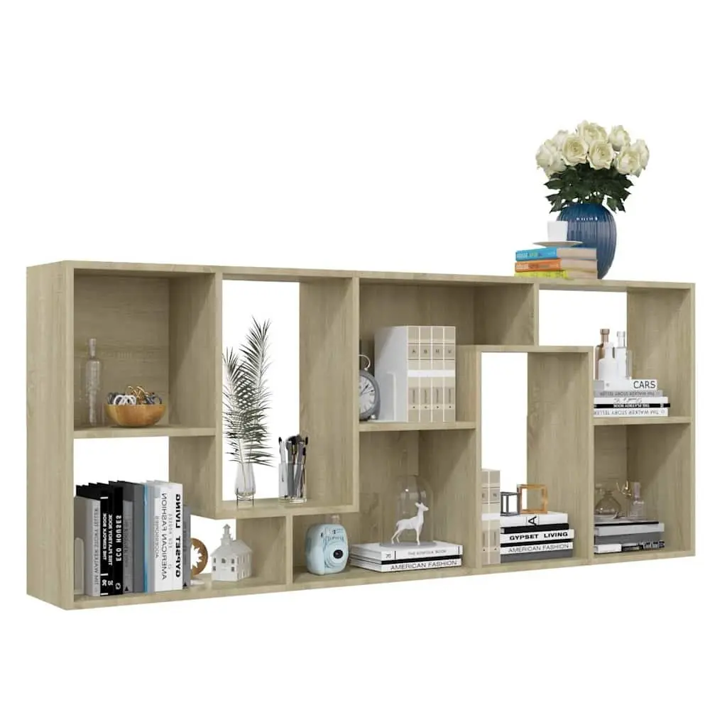 Book Cabinet Storage Unit Engineered Wood 67L x 24W x 161H cm Brown Sonoma Oak