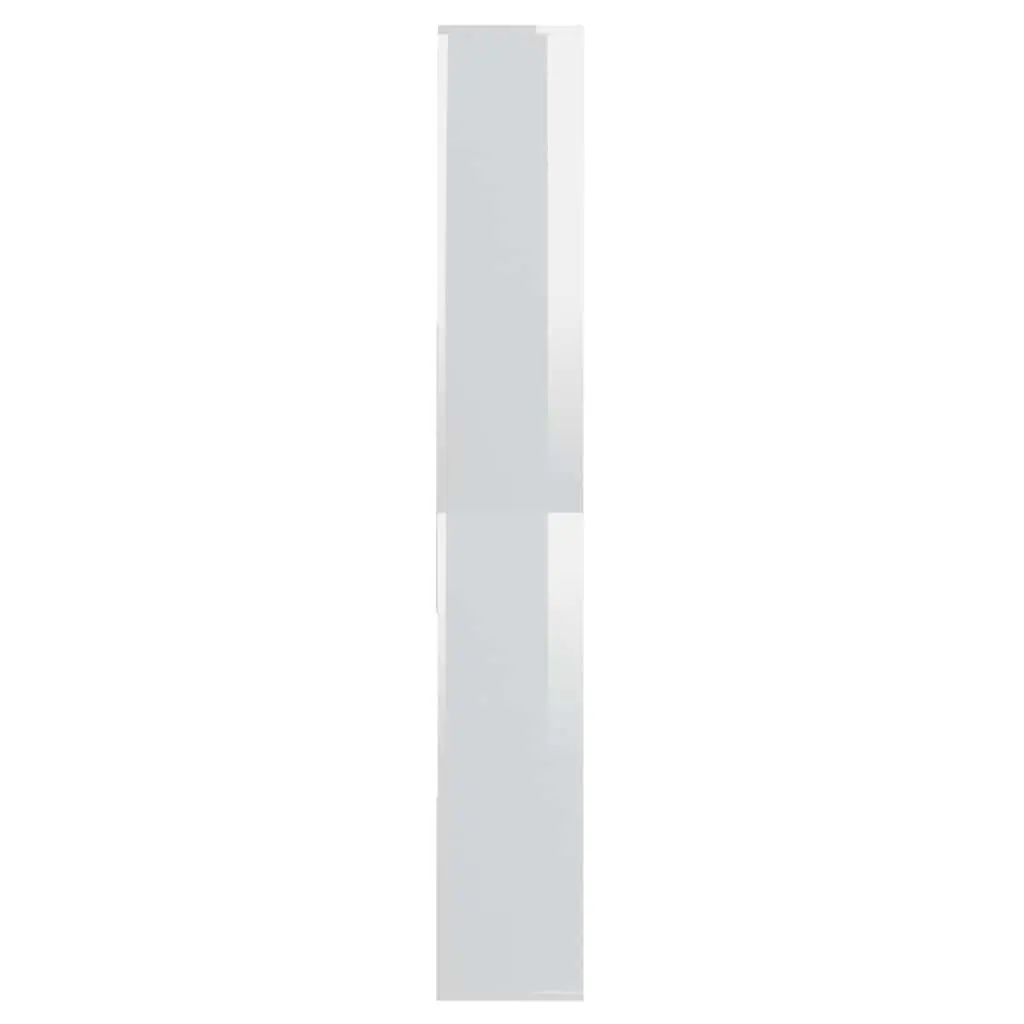 Book Cabinet Storage Shelving Unit High Gloss White Engineered Wood 67x24x161cm