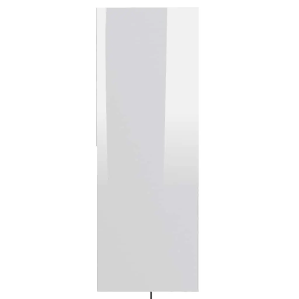 Book Cabinet Storage Shelving Unit High Gloss White Engineered Wood 67x24x161cm