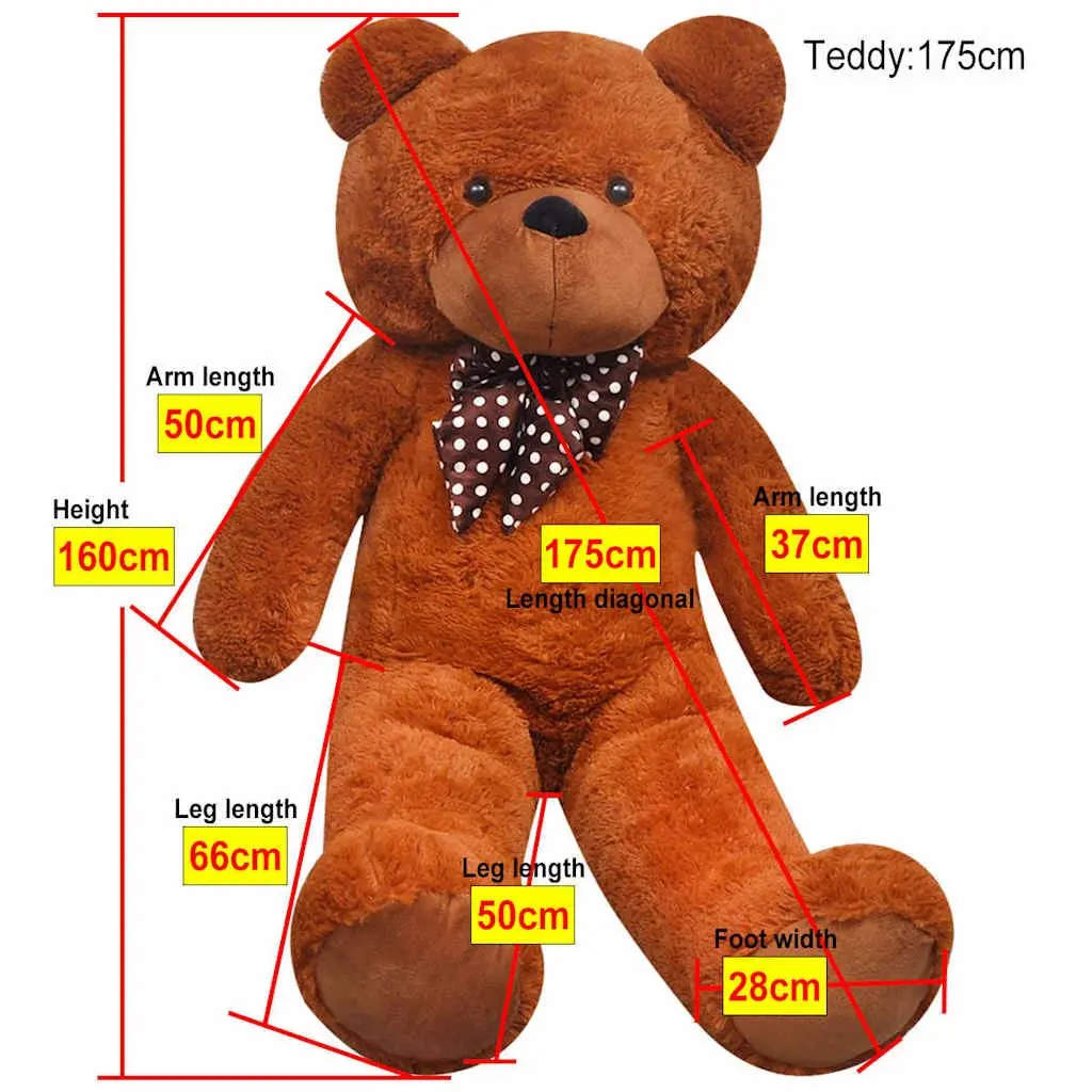XXL Soft Plush Teddy Bear Cuddly Toy 160cm Brown