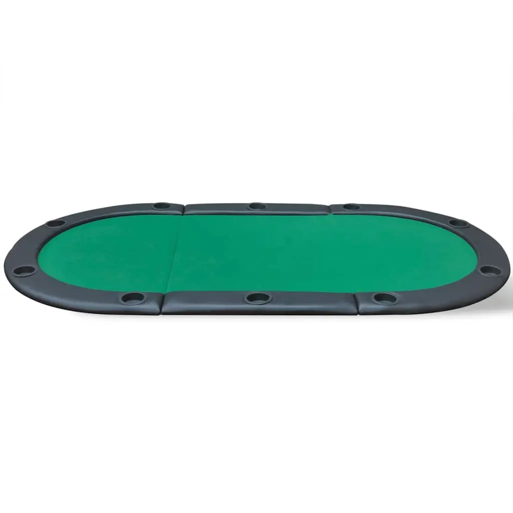 Poker Tabletop Foldable Green Racetrack for 10 Players with Cup Holders