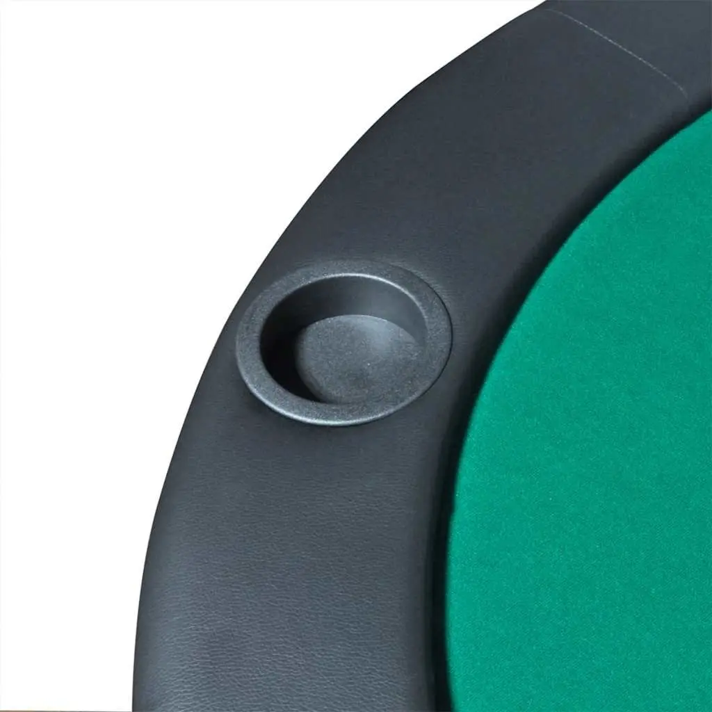 Poker Tabletop Foldable Green Racetrack for 10 Players with Cup Holders