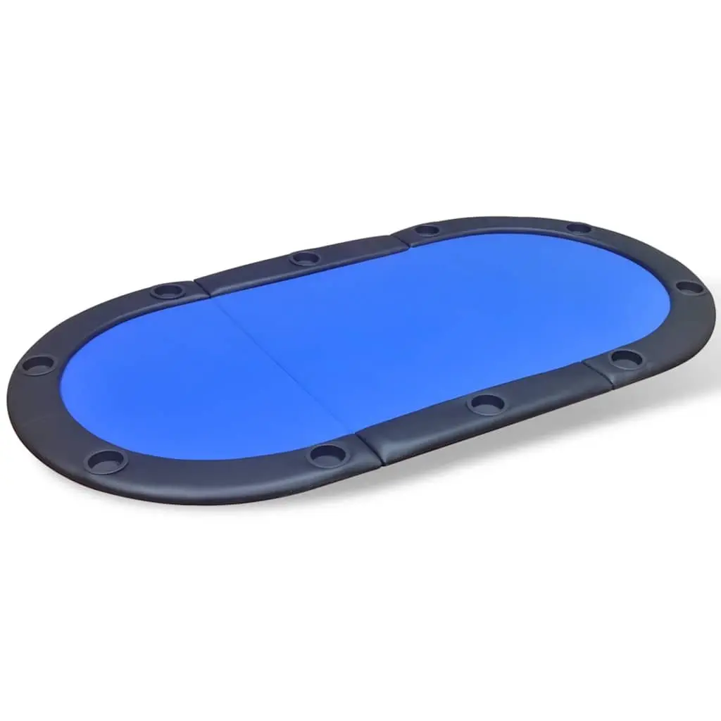 Poker Tabletop 10 Player Foldable Racetrack Blue Padded Playing Surface