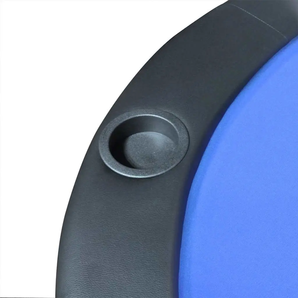 Poker Tabletop 10 Player Foldable Racetrack Blue Padded Playing Surface