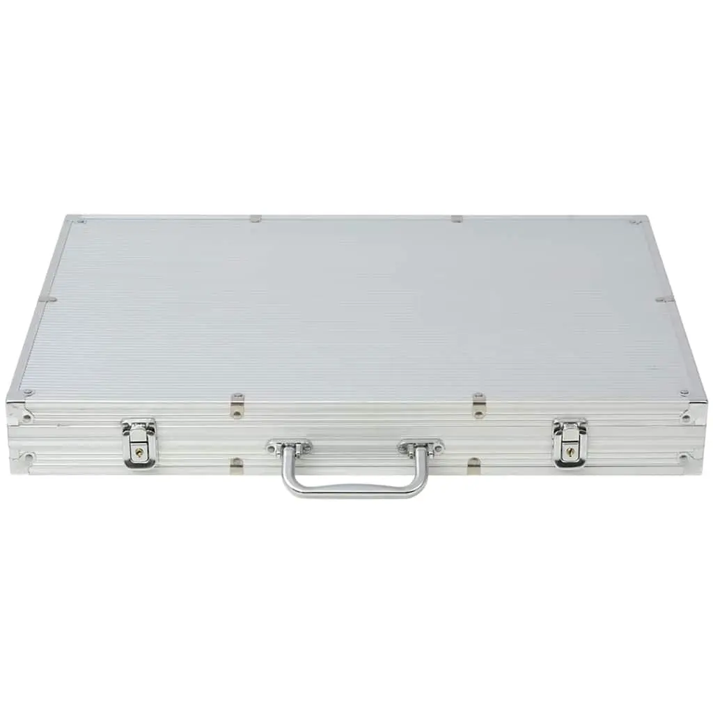 Poker Set Casino Game 1000 Chips 3 Decks Cards 6 Dice Aluminium Case