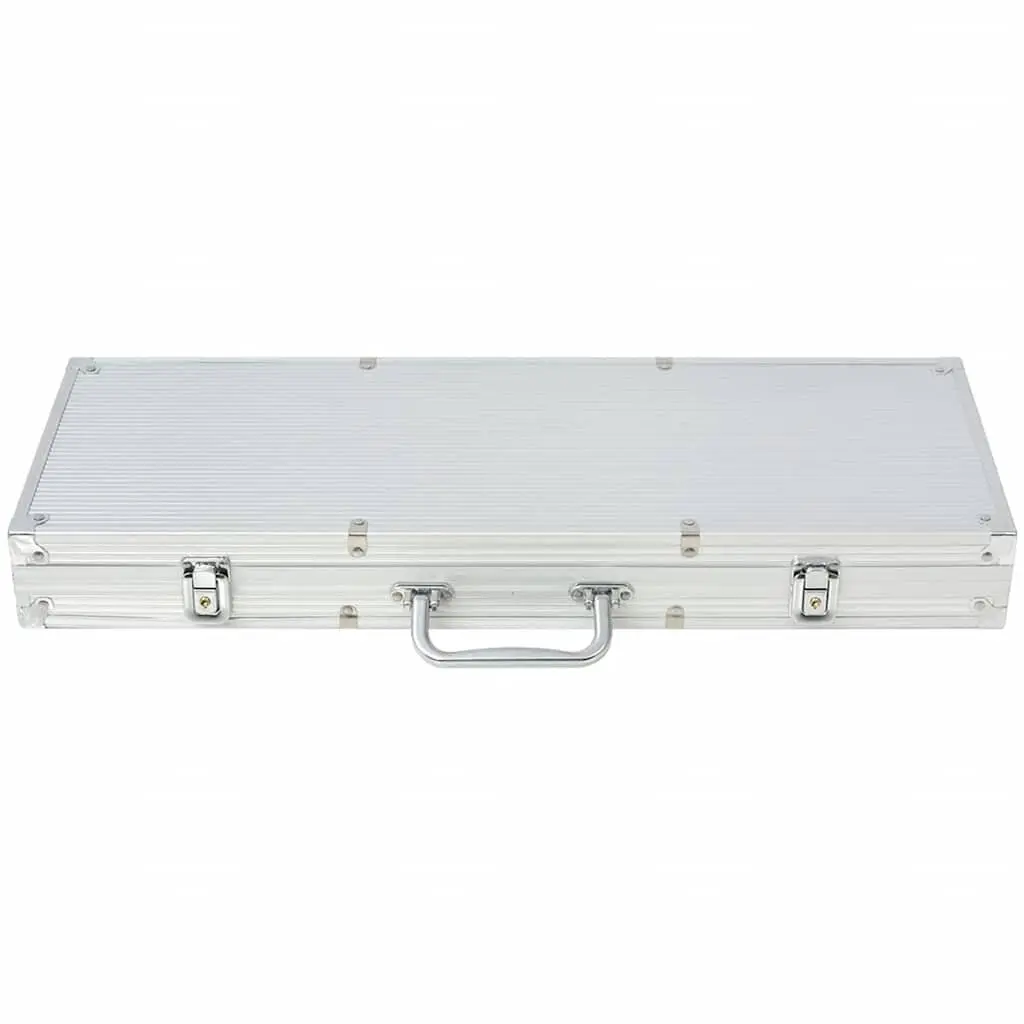 Poker Set 500 Chips Playing Cards Dice Buttons Aluminium Case
