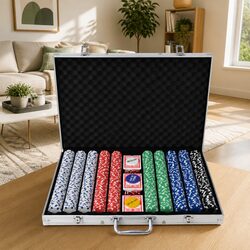 Value-Packed Poker Set with 1000 Chips and Accessories