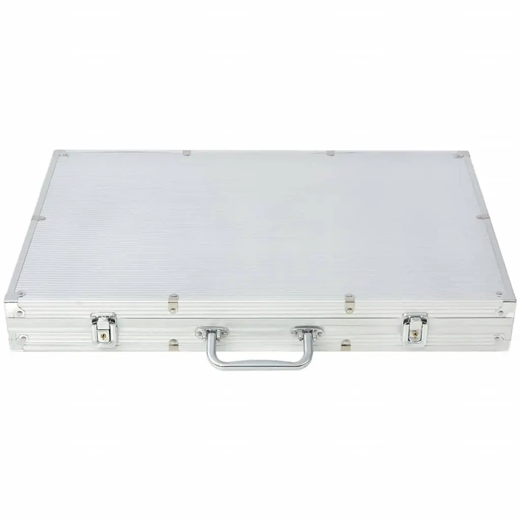Poker Set Aluminium Case 1000 Chips Casino Dice Cards Buttons