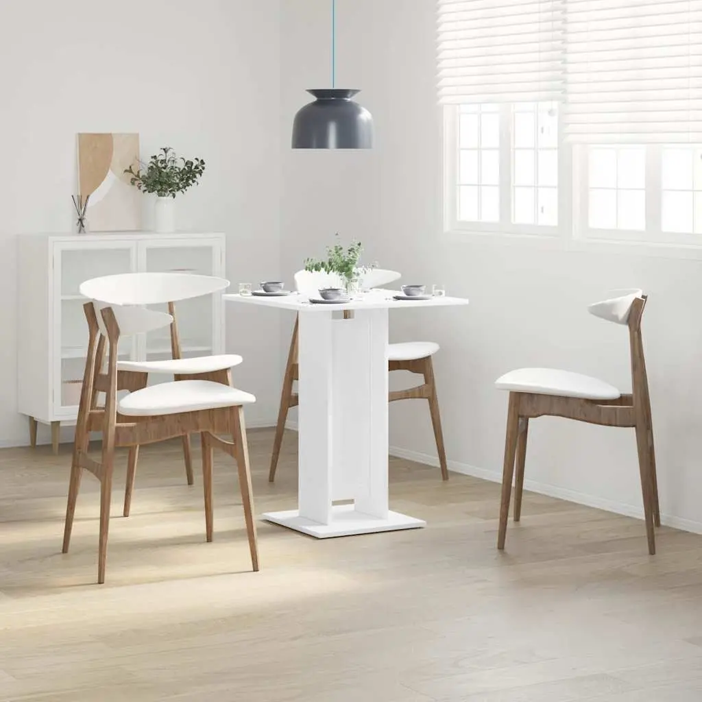Bistro Table White 60x60x75 cm Kitchen Dining Room High Table Engineered Wood