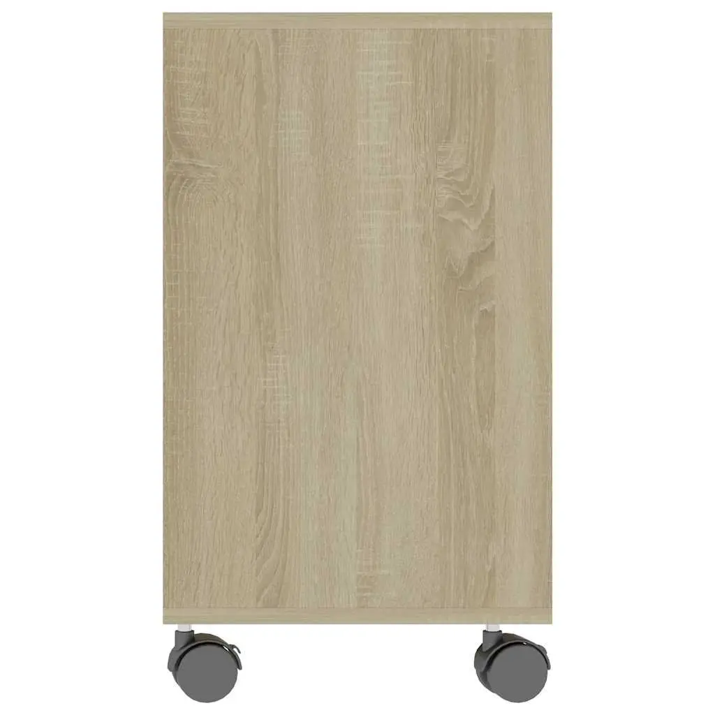 End Table with Wheels Engineered Wood Accent Side Table Living Room Furniture