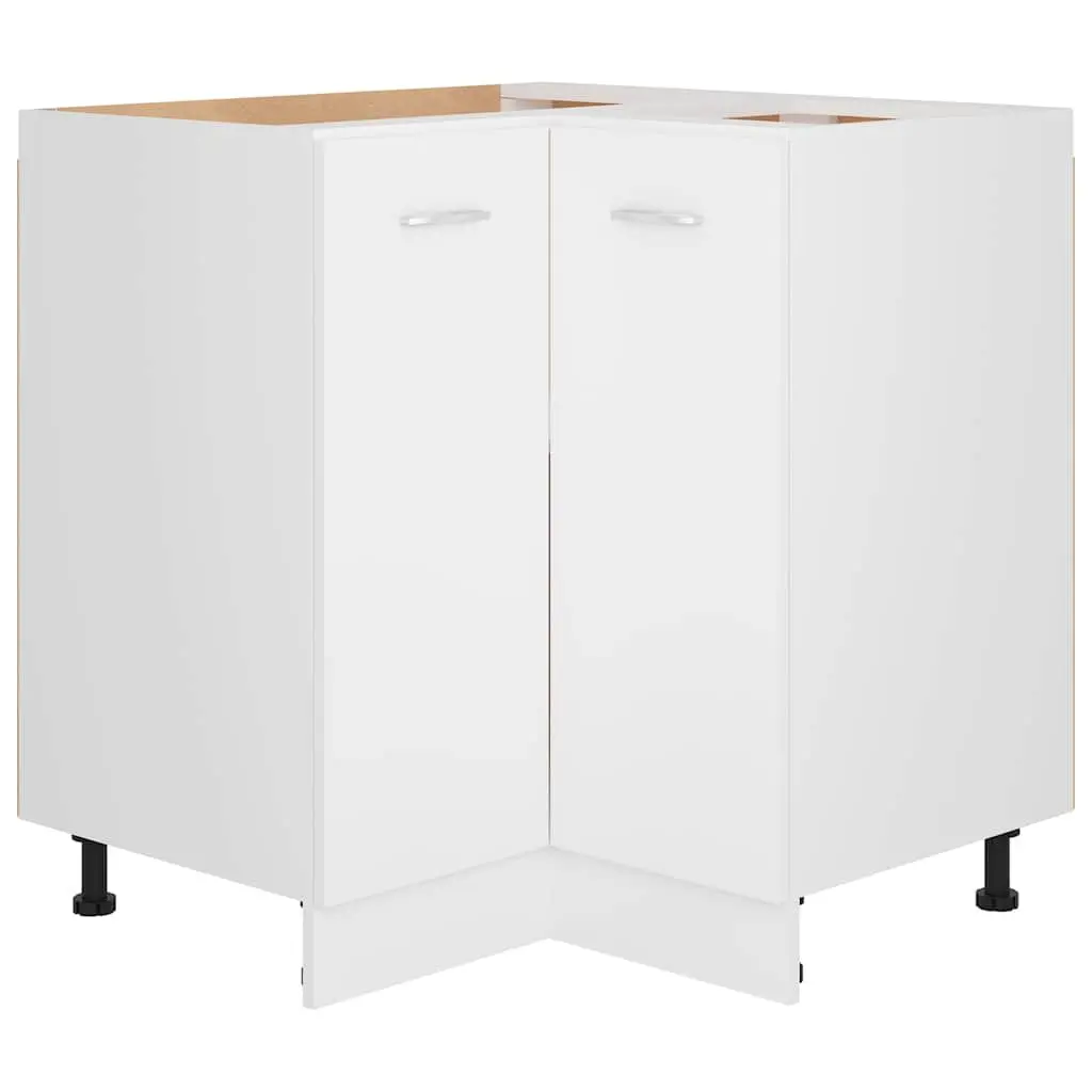 Corner Bottom Cabinet Kitchen Storage Engineered Wood 75.5x75.5x81.5cm White