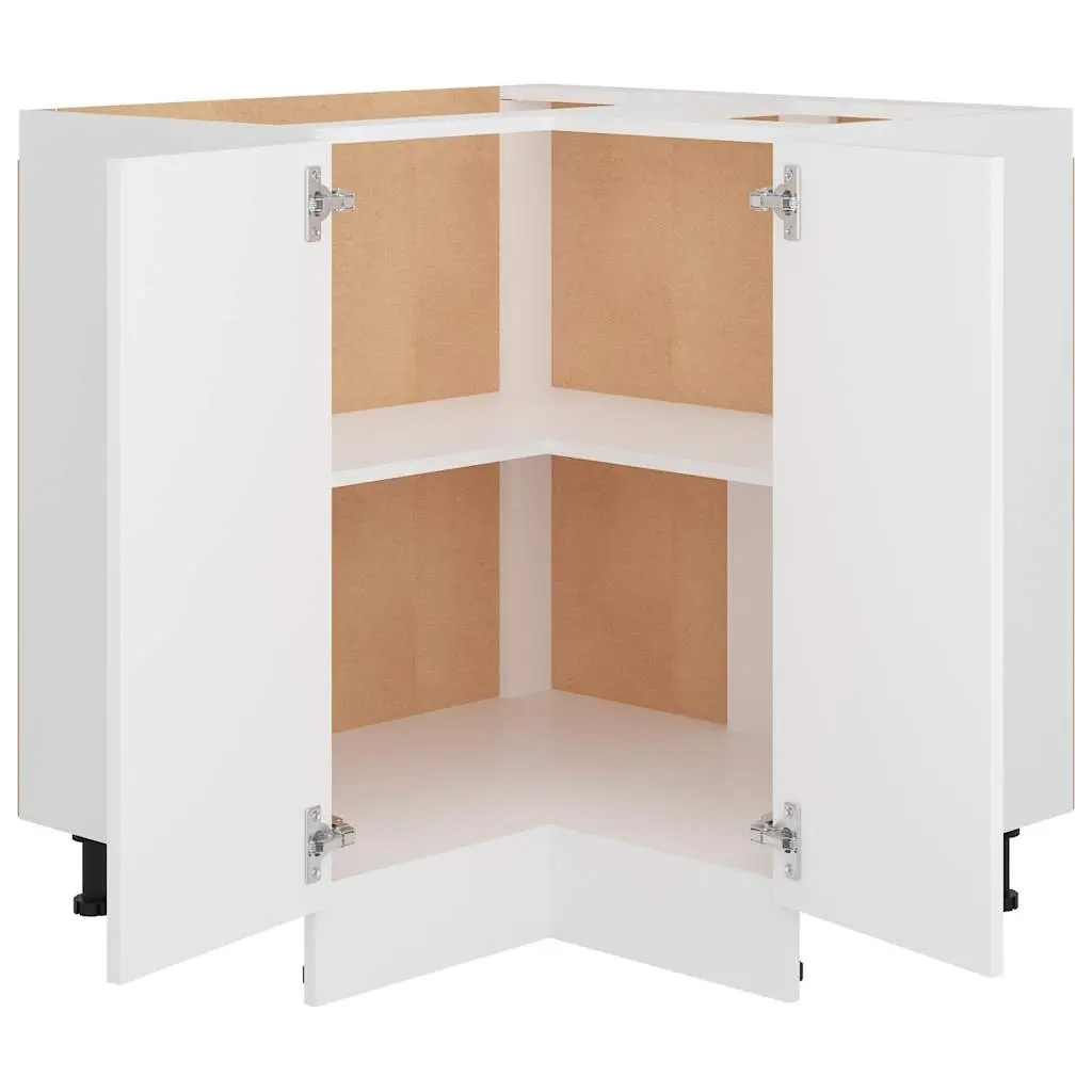 Corner Bottom Cabinet Kitchen Storage Engineered Wood 75.5x75.5x81.5cm White