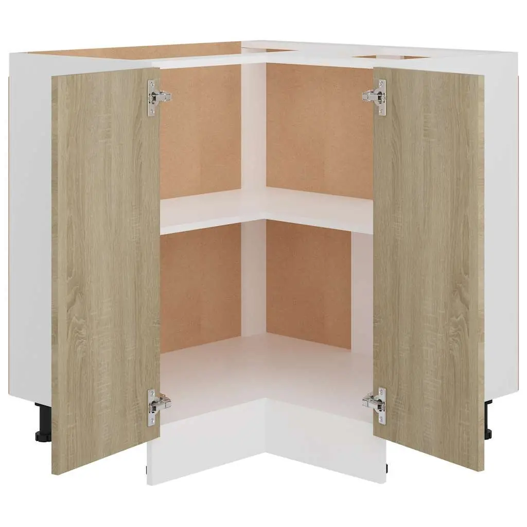 Brown Engineered Wood Corner Cabinet