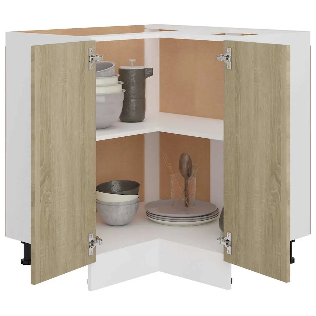 Brown Engineered Wood Corner Cabinet