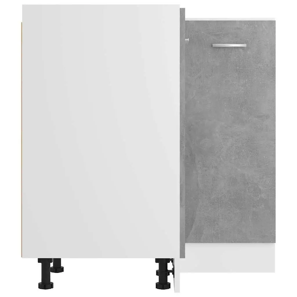 Corner Bottom Kitchen Cabinet Grey Storage Unit with Shelves and Doors 75.5W x 75.5D x 81.5H cm