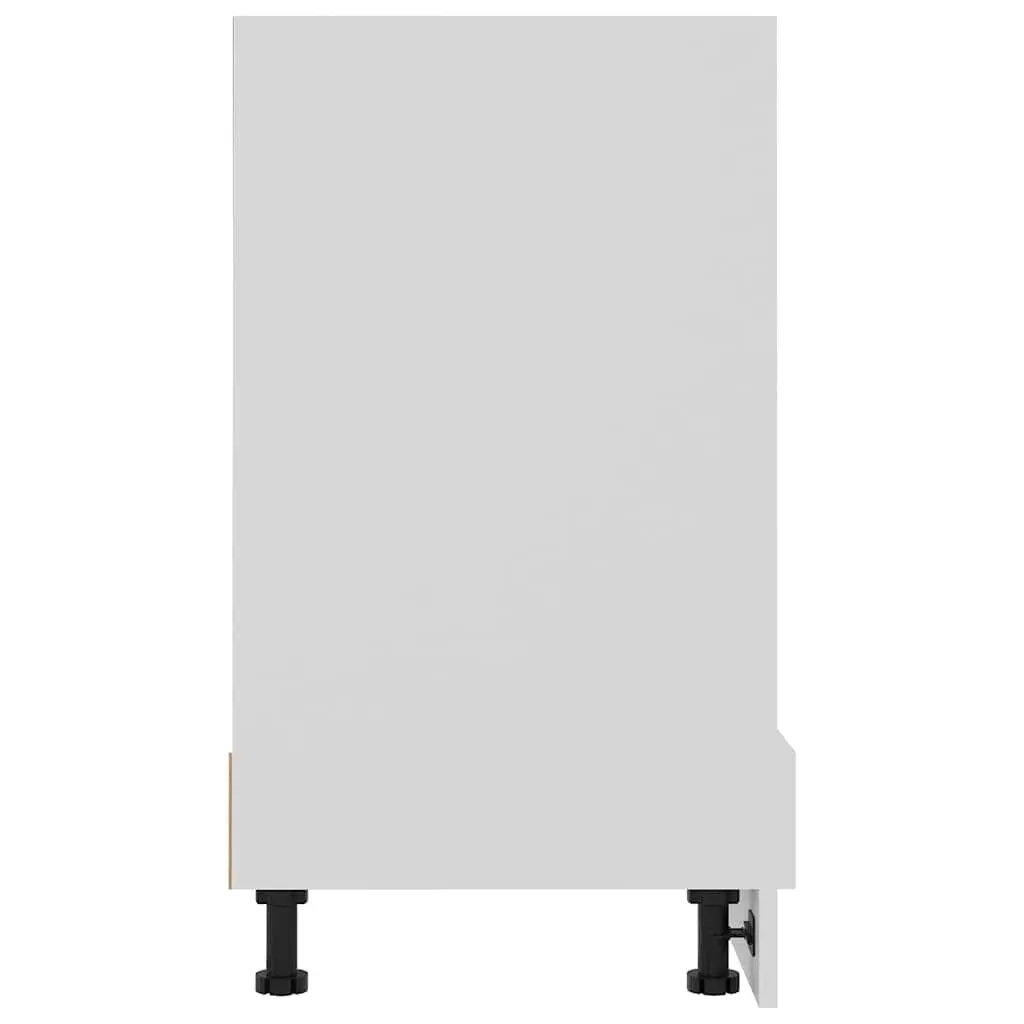 White Engineered Wood Kitchen Oven Cabinet