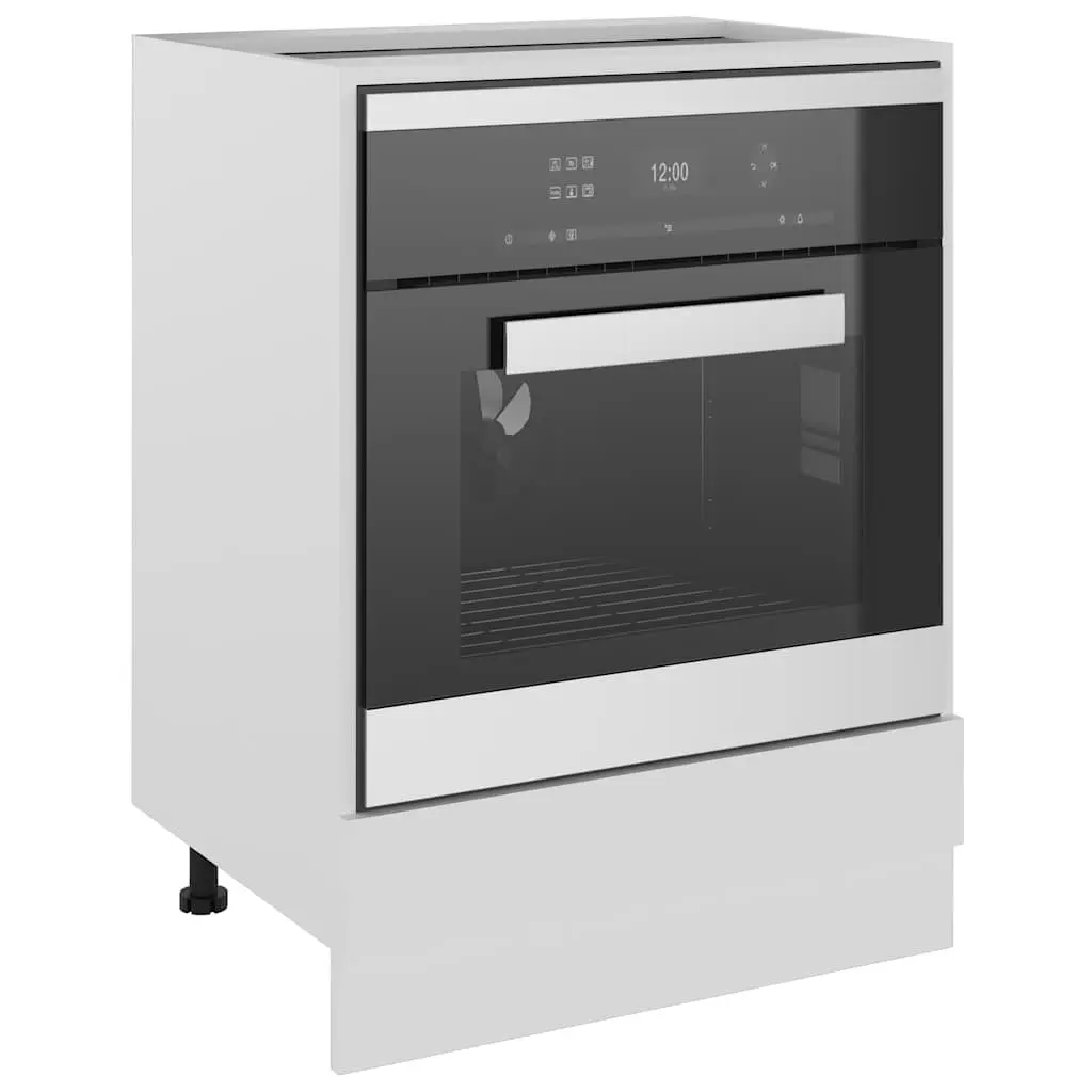 White Engineered Wood Kitchen Oven Cabinet