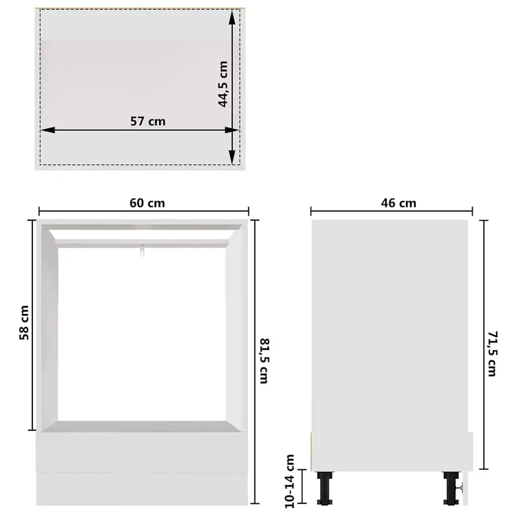 White Engineered Wood Kitchen Oven Cabinet