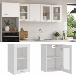 Reliable White Hanging Glass Kitchen Cabinet for Storage