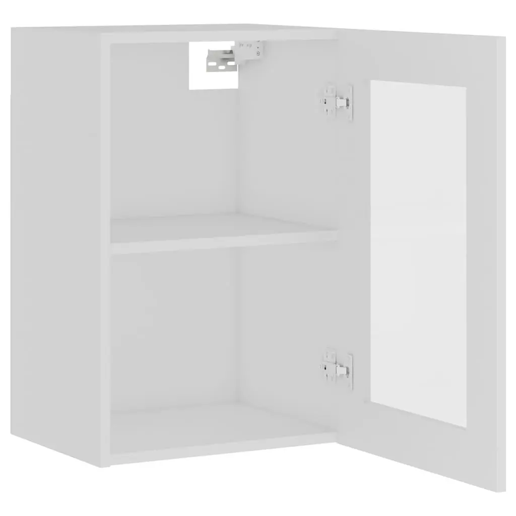Hanging Glass Kitchen Cabinet Organizer White 40 x 31 x 60 cm