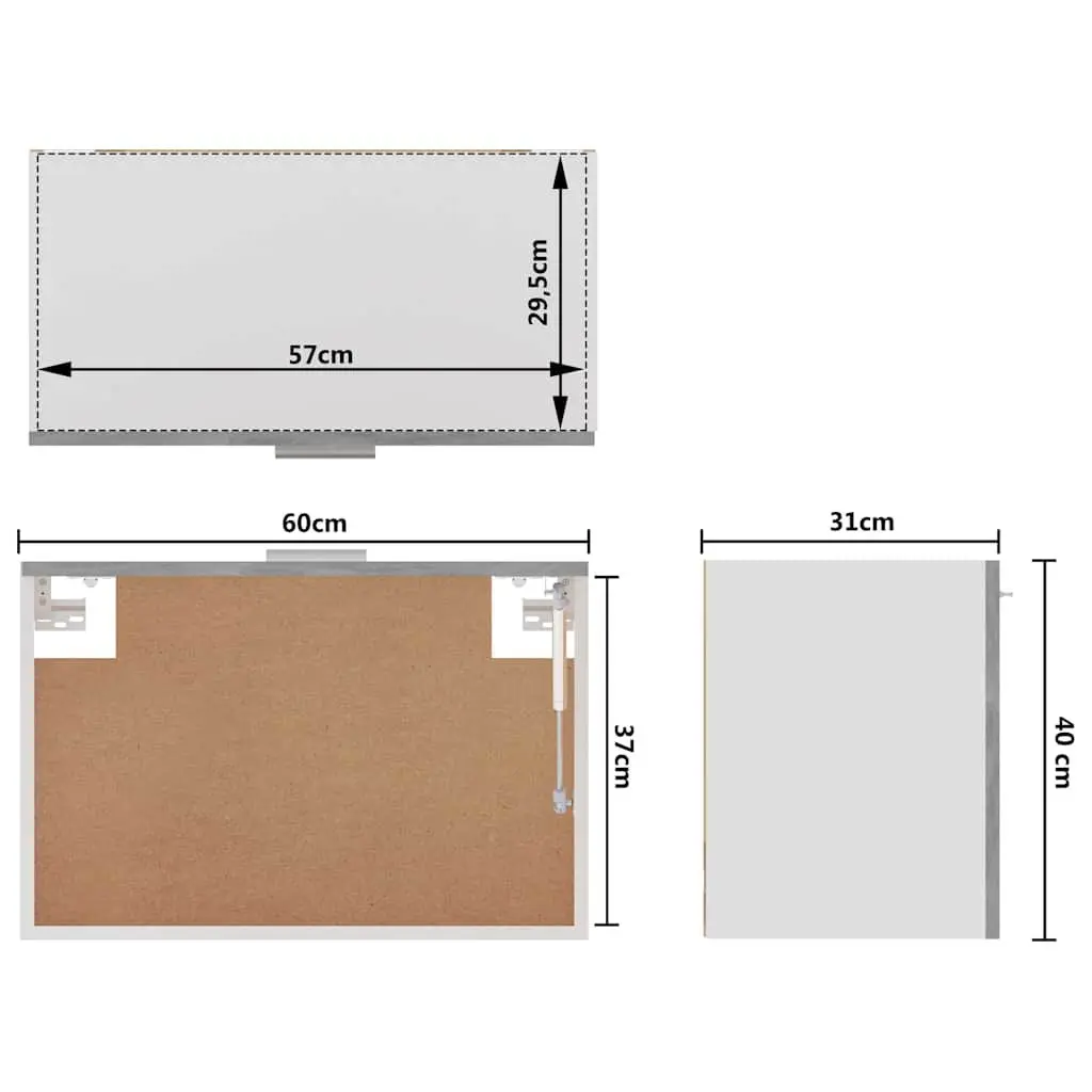 Grey Wall-Mounted Kitchen Storage Cabinet