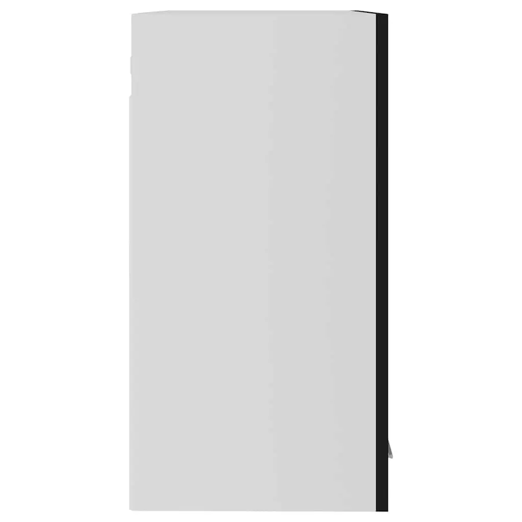 Black Hanging Glass Kitchen Cabinet Storage Cupboard Shelves Doors Organised