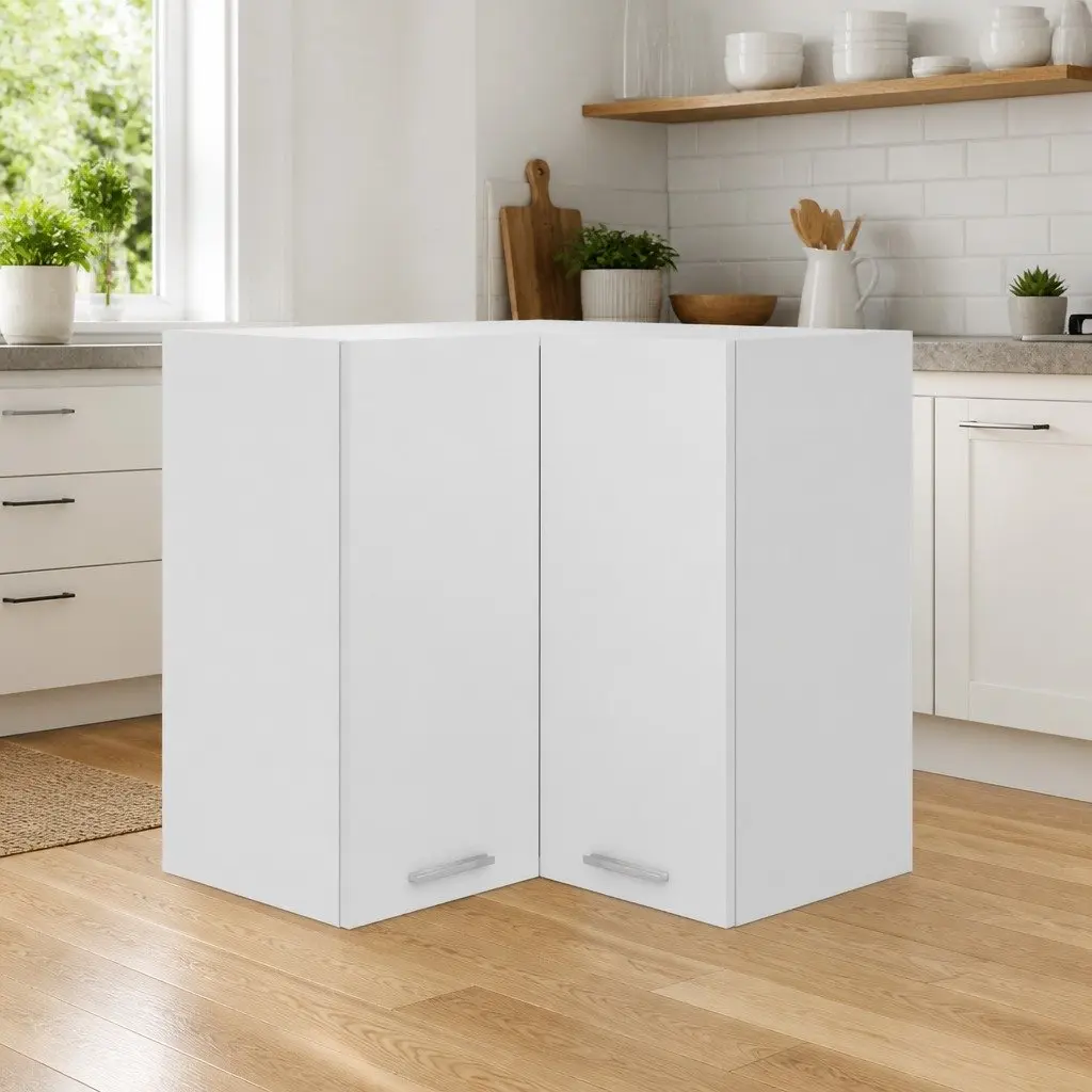 White Corner Cabinet for Kitchen Organization