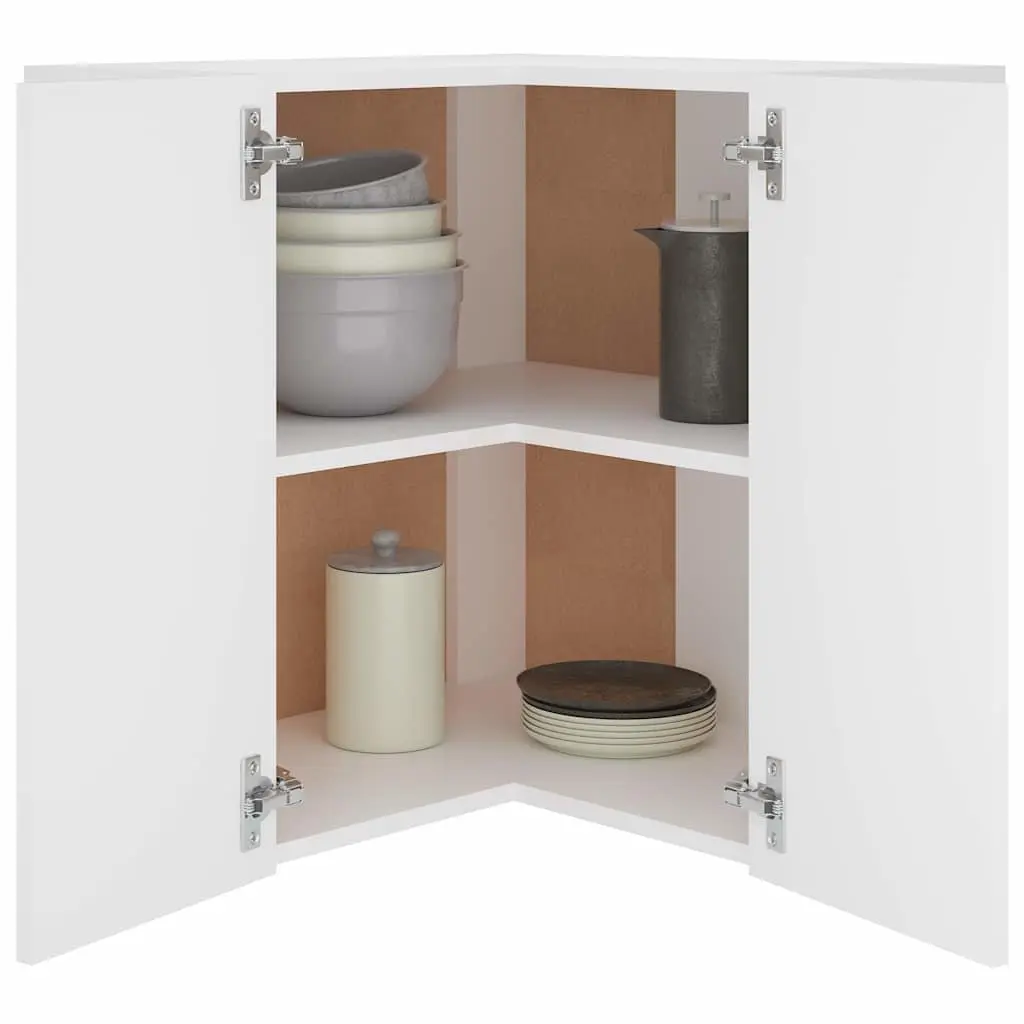 White Corner Cabinet for Kitchen Organization