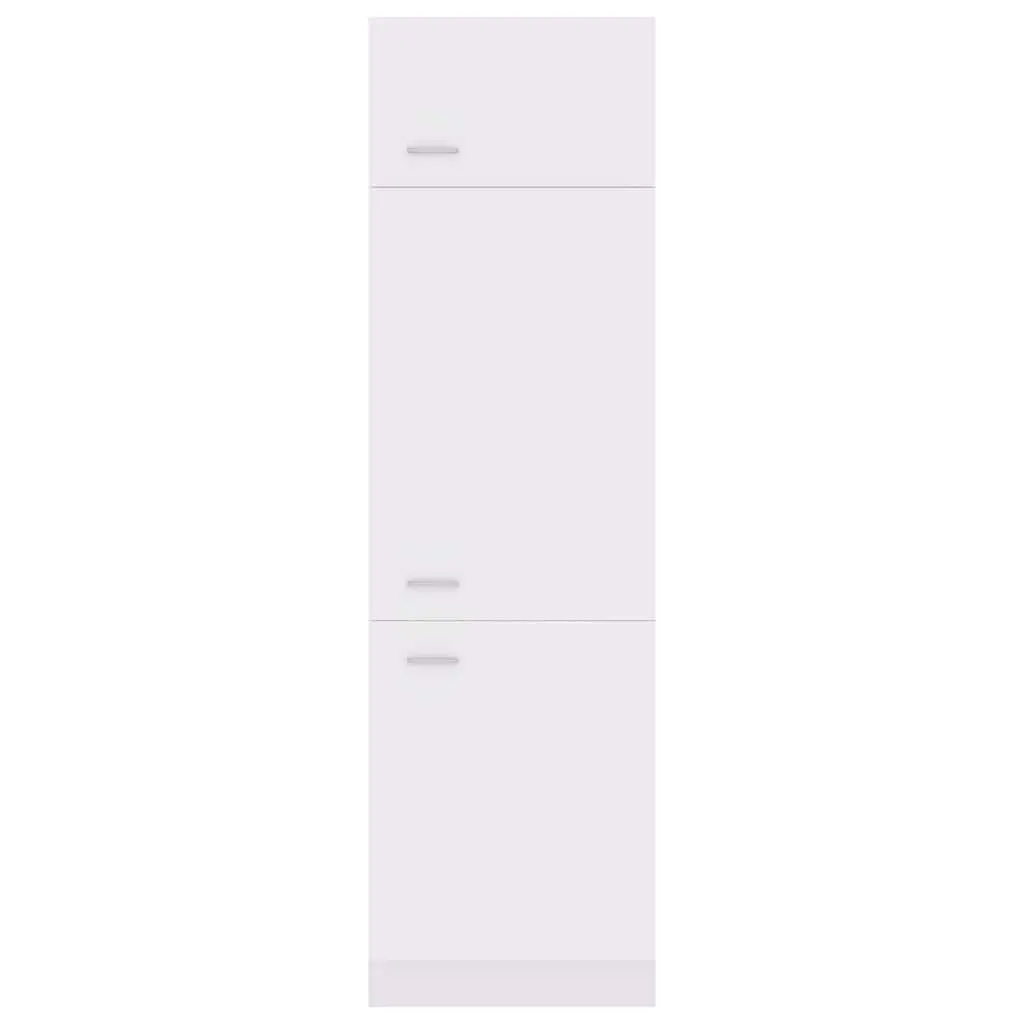 White Kitchen Storage Cabinet Four Shelf Refrigerator Organiser 60x57x207cm