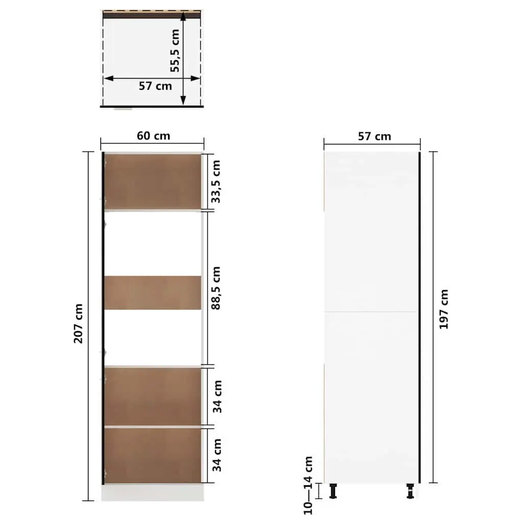 Black Kitchen Refrigerator Cabinet for Storage