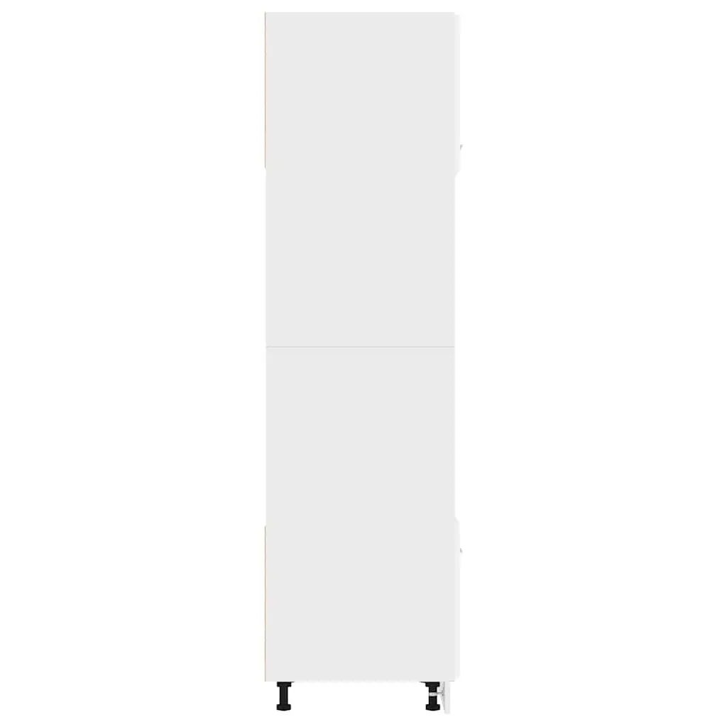 Microwave Cabinet Kitchen Storage Cupboard 60x57x207cm White 4 Shelves 2 Doors