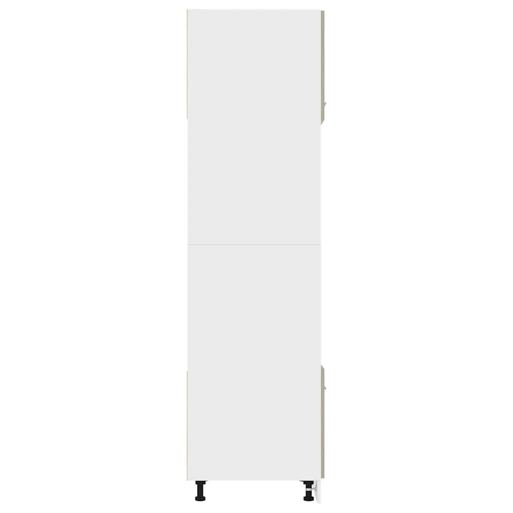 Microwave Cabinet Kitchen Storage Sonoma Oak 60x57x207 cm Engineered Wood