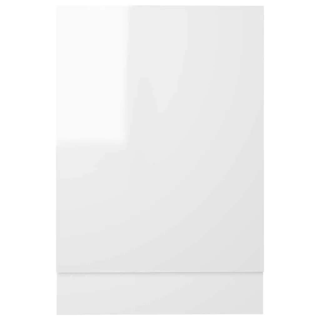 Dishwasher Panel White High Gloss Kitchen Cabinet Front Cover Engineered Wood