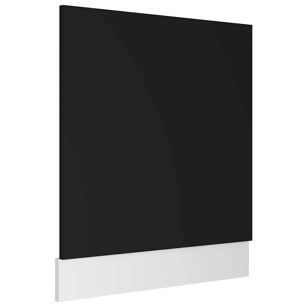 Dishwasher Panel Kitchen Cabinet Front Cover Black Engineered Wood 59.5x67cm