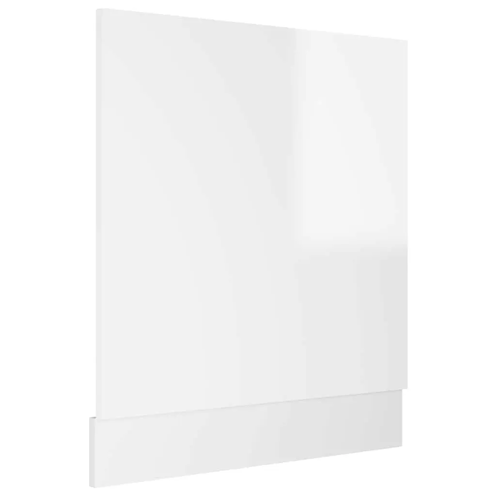 Dishwasher Panel White High Gloss Kitchen Cabinet Front Cover Engineered Wood