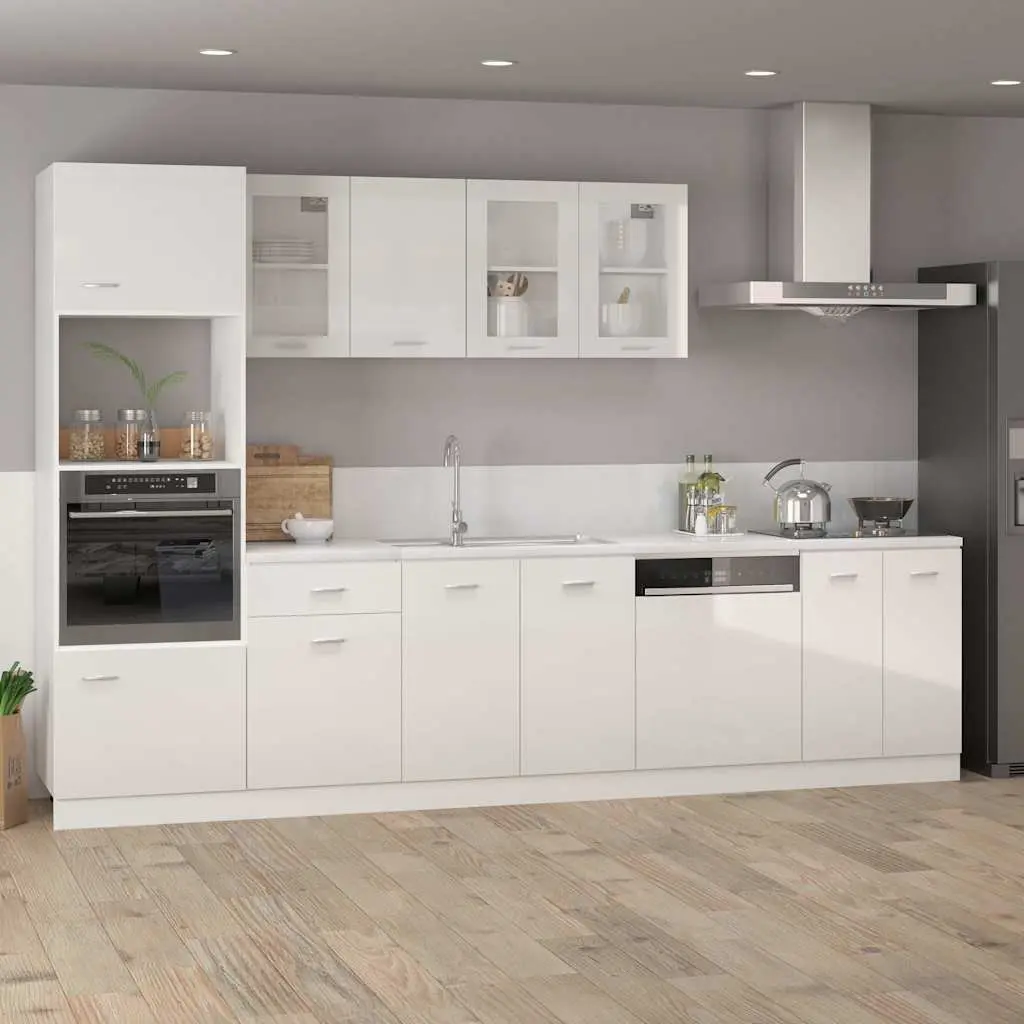 Dishwasher Panel White High Gloss Kitchen Cabinet Front Cover Engineered Wood