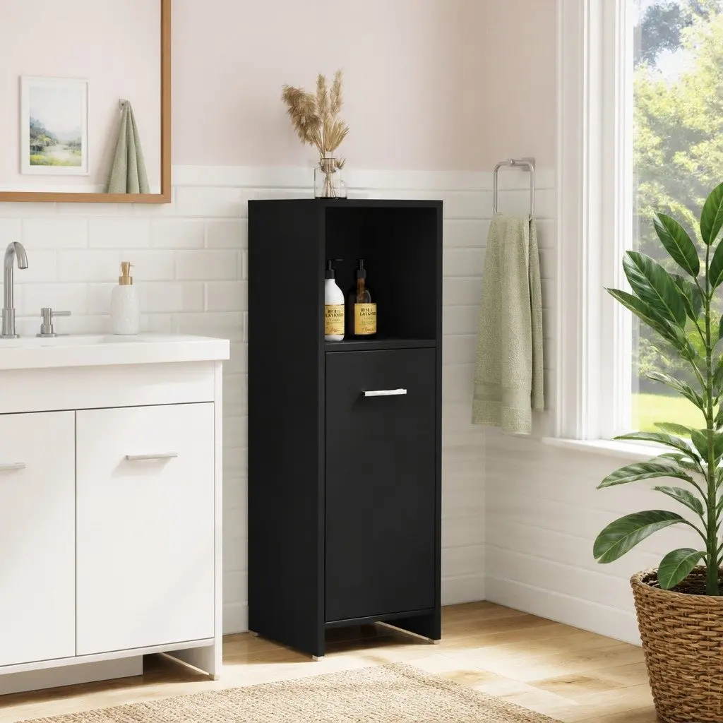Black Bathroom Cabinet with Ample Storage