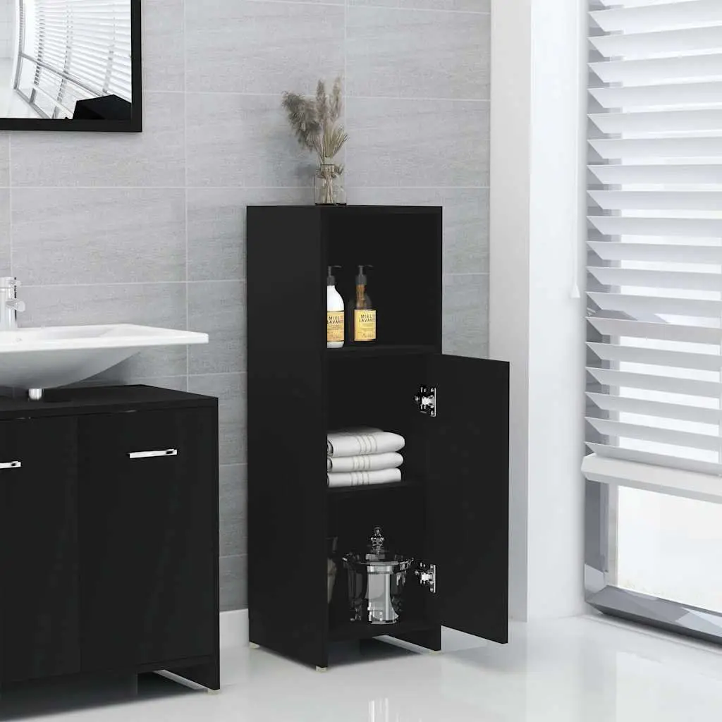 Black Bathroom Cabinet with Ample Storage
