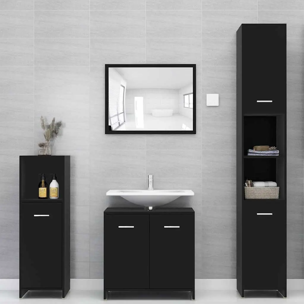 Black Bathroom Cabinet with Ample Storage