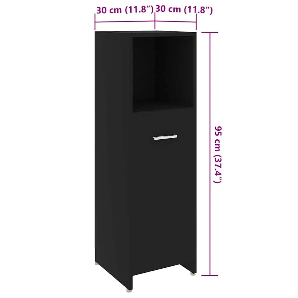 Black Bathroom Cabinet with Ample Storage
