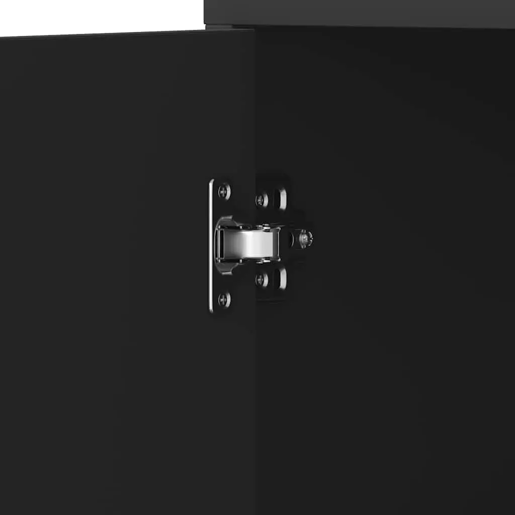 Bathroom Cabinet Black 30x30x183.5cm Storage Unit Vanity Cupboard Shelving