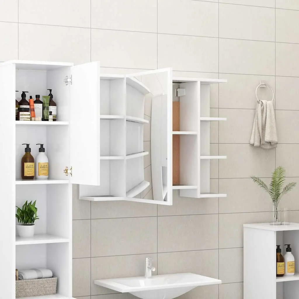 Bathroom Cabinet Wall Mounted Storage Unit 80x20.5x64cm White Engineered Wood