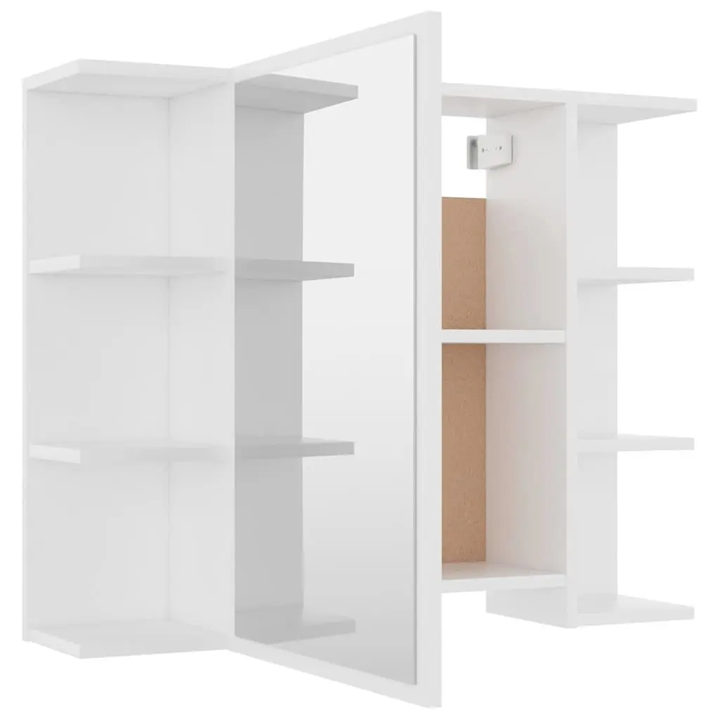 Bathroom Cabinet Wall Mounted Storage Unit 80x20.5x64cm White Engineered Wood