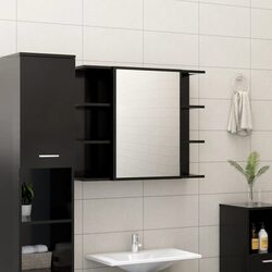 Value and Functionality: Black Wall-Mounted Mirror Cabinet