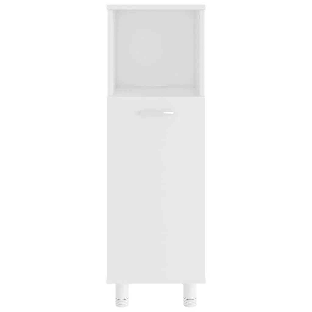 Bathroom Cabinet Storage Cupboard 3 Compartments 1 Door White Engineered Wood