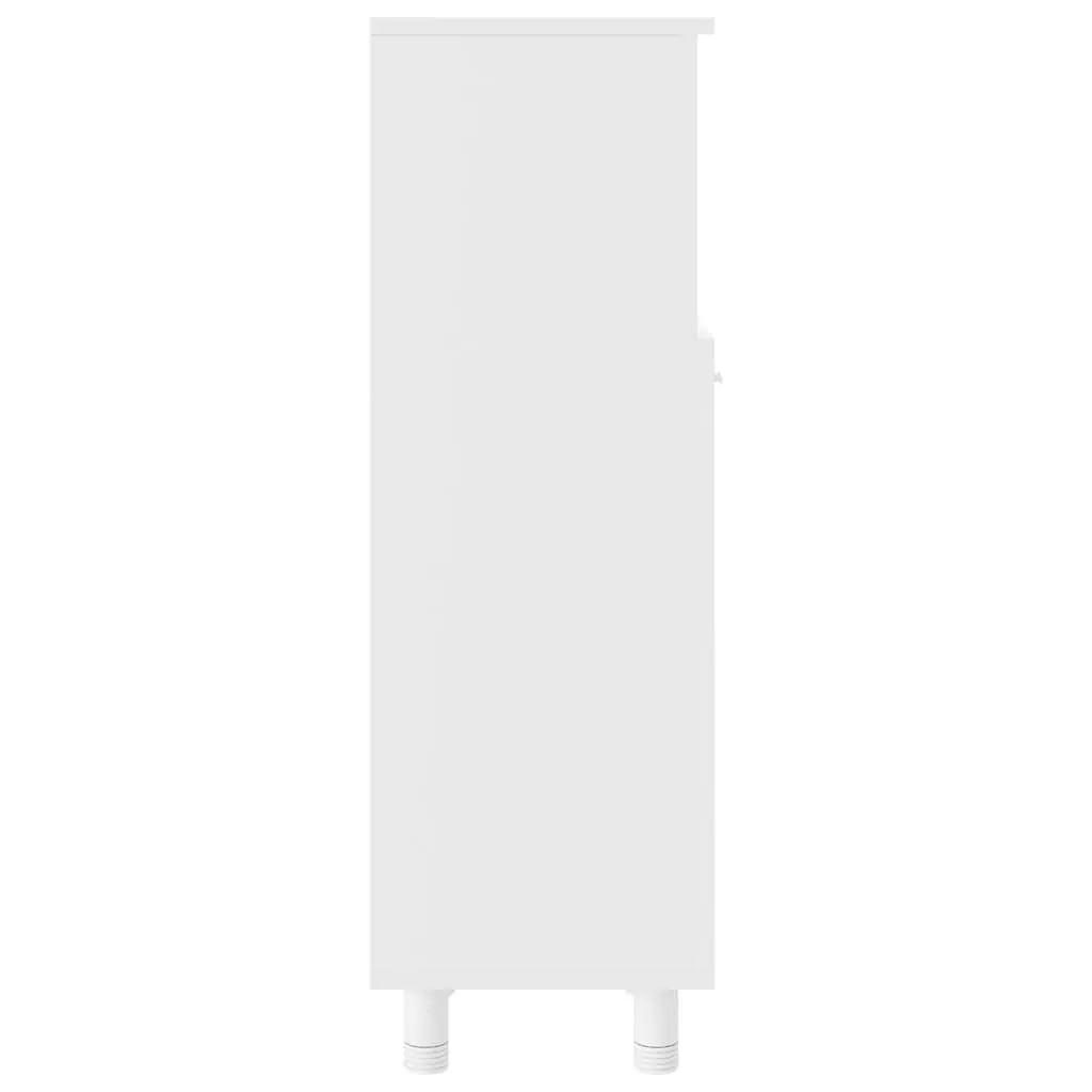 Bathroom Cabinet Storage Cupboard 3 Compartments 1 Door White Engineered Wood